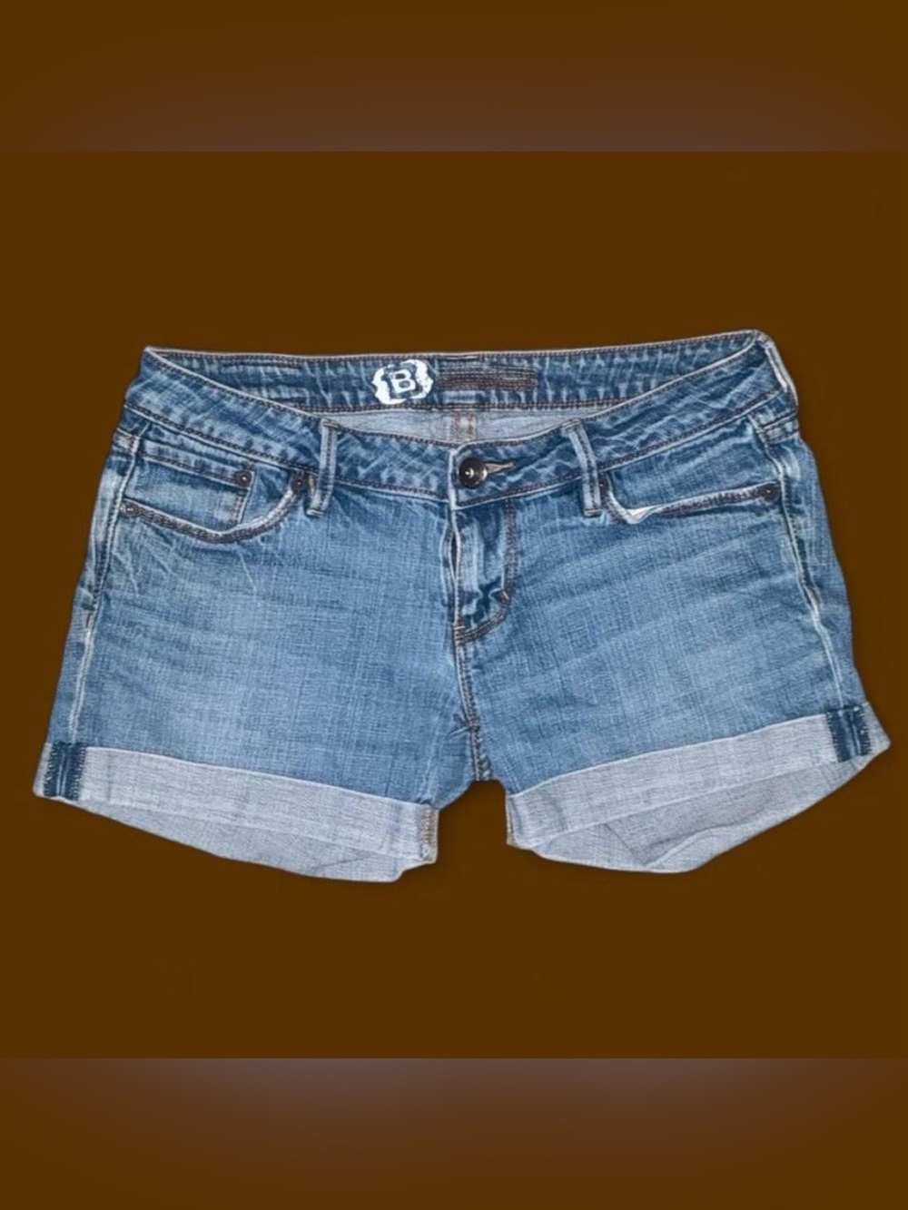 Bullhead Blue Cuffed Denim Shorts